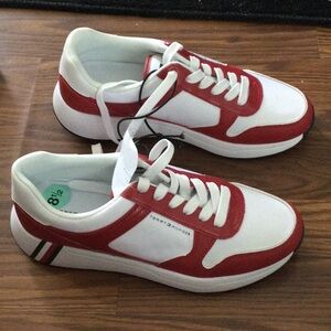 Tommy Hilfiger Women Red and White Sneakers